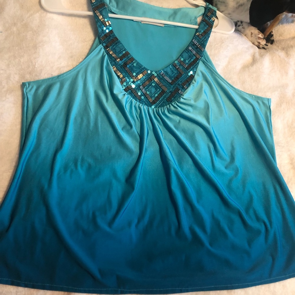 Gorgeous teal sparkly tank